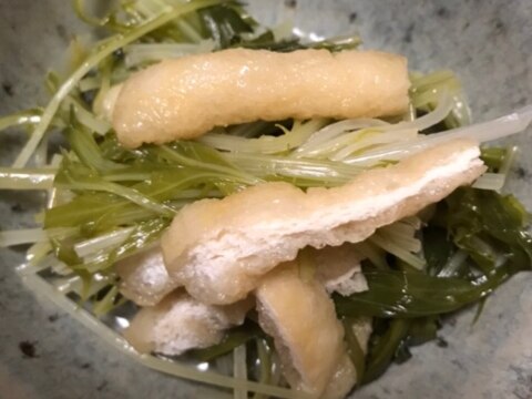 油揚げと水菜の煮物